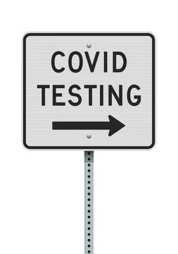 Covid Testing road sign Stock Illustration