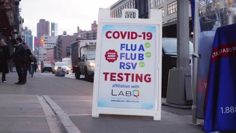 Covid Testing Sign and Tent  004 Video stock 229915316