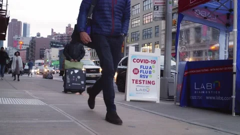 Covid Testing Sign and Tent  002 Video stock 229915375