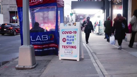 Covid Testing Sign and Tent  006 Video stock 229915376