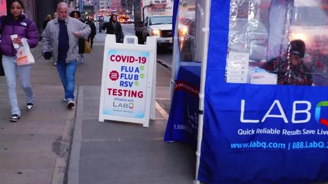Covid Testing Sign and Tent  007 Video stock 229915528