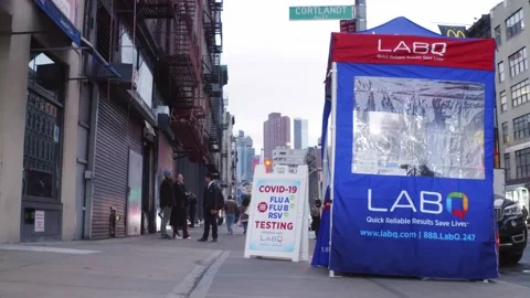 Covid Testing Sign and Tent  003 Video stock 229915533