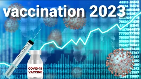 Covid vaccination background with different lines and graph Stock Footage 229537883