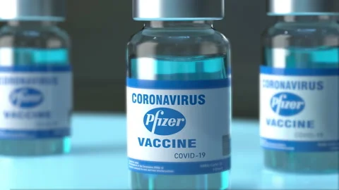 Covid vaccine jointly developed by Pfizer and BioNTech Stock Footage