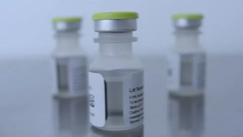 COVID vaccine vials Stock Footage