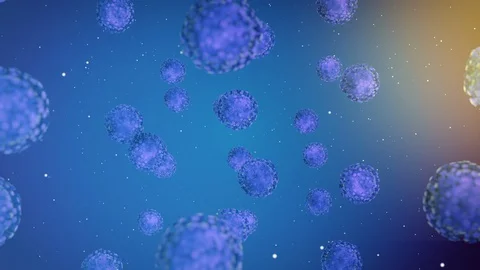 Covid Virus Blue Fly Through Video stock 129334329