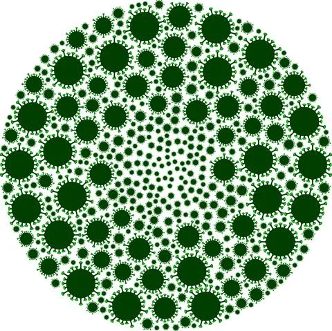 Covid Virus Icon Exploding Round Globula Mosaic 스톡 일러스트