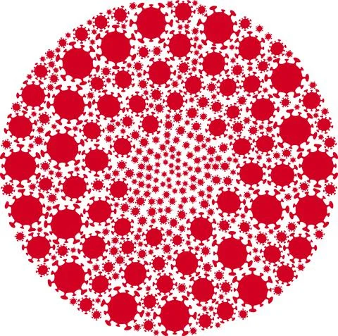 Covid Virus Icon Exploding Spheric Cluster Collage Stock Illustration