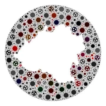 Covid Virus Stencils Circle Map of Soria Province Mosaic 스톡 일러스트