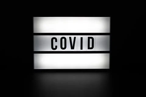 Covid on white background Stock Photos