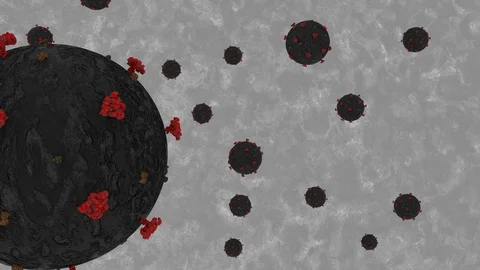 Covid19 - 3d animation - microscope view Stock Footage 128581016