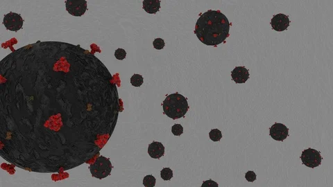 Covid19 - 3d animation - microscope view Stock Footage 128797017