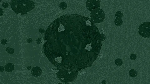 Covid19 - 3d animation - microscope view Stock Footage 128856437