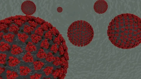 Covid19 - 3d animation - microscope view Stock Footage 129177837