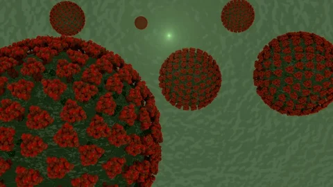 Covid19 - 3d animation - microscope view Stock Footage 129177838