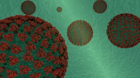 Covid19 - 3d animation - microscope view Stock Footage 129177844