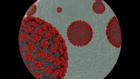 Covid19 - 3d animation - microscope view Stock Footage 129177852