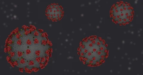 Covid19 3d simulation - microscope view Stock Footage 129463129