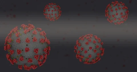 Covid19 3d simulation - microscope view Stock Footage 129463160