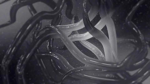 Covid19 corona virus interaction background like worm 4K colorless Stock Footage 129377031