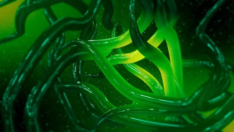 Covid19 corona virus interaction background like worm 4K green Stock Footage 129377466