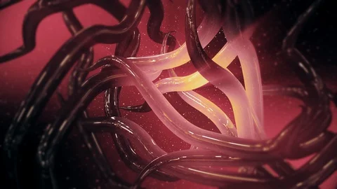 Covid19 corona virus interaction background like worm 4K pink Video stock 129377581