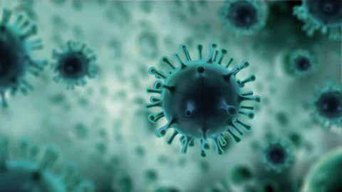 Covid19 Corona Virus microscopic Floating In Dark Tone 4K Stock Footage