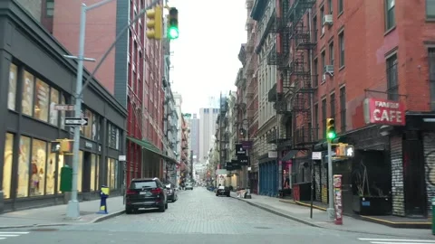 Covid19 Empty Streets SoHo Mercer Street Southbound Stock Footage 164670711