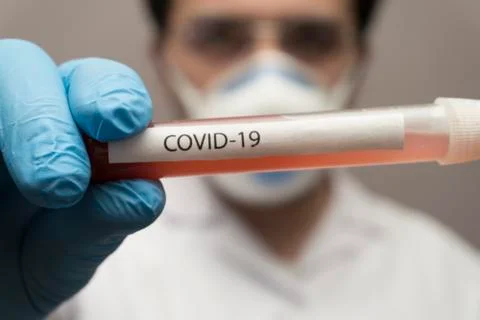 Covid19 in lab Stock Photos