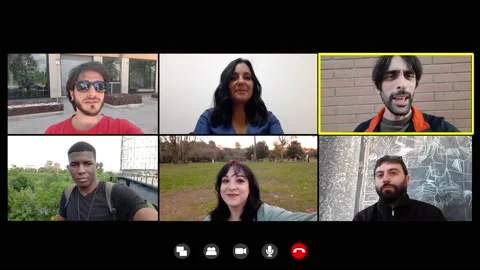 Covid19, lockdown - virtual meeting between friends during the pandemic 库存影片 154836215