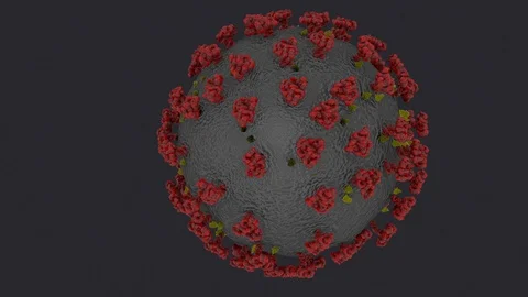 Covid19  loopable- 3d animation - microscope view Stock Footage 129504511