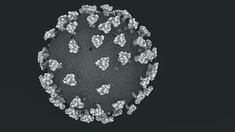 Covid19 loopable - 3d animation - microscope view Stock Footage 129504513