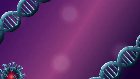 Covid19 pandemic particles pattern with dna molecules animated Stock Footage 132822169