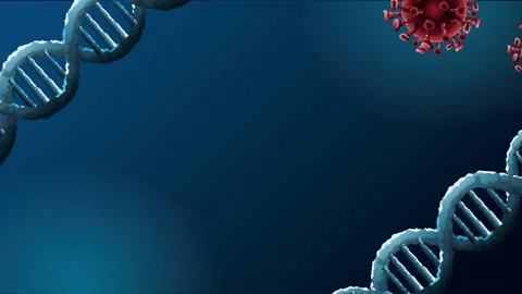 Covid19 pandemic particles pattern with dna molecules animated Stock Footage 132822235