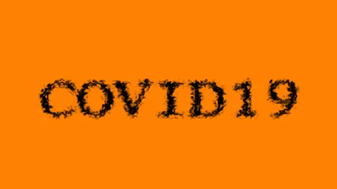 Covid19 smoke text effect orange isolated background Stock Footage 138722894