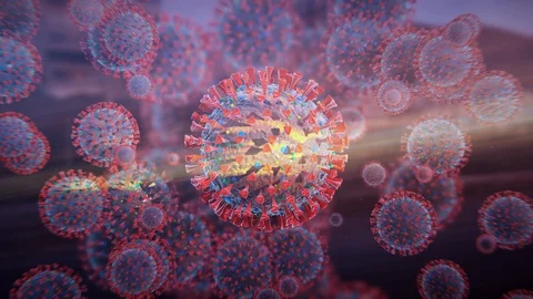 Covid19 virus light beams 動画素材 128974494