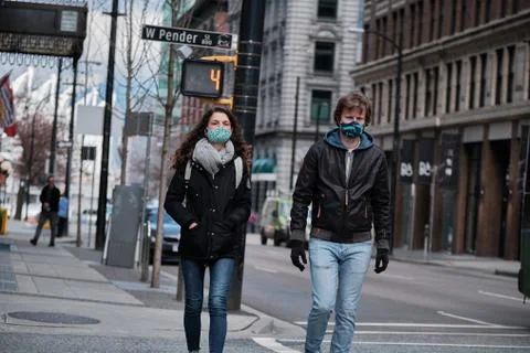 Covidd 19 lockdown in Vancouver, bc , Canada Stock Photos