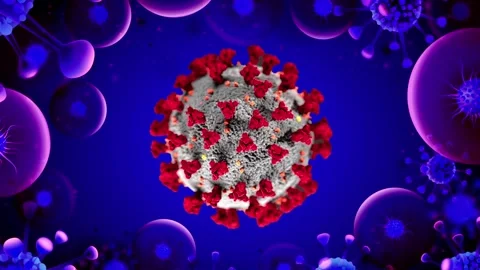 Covide-19 Virus 2D Animation Background Stock Footage 147028483