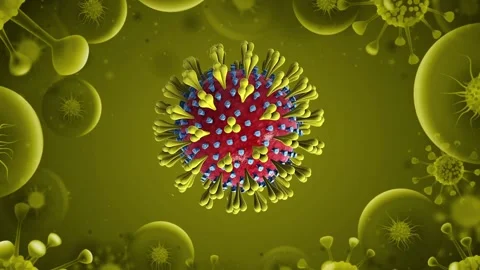 Covide-19 Virus 2D Animation D 動画素材 147028498