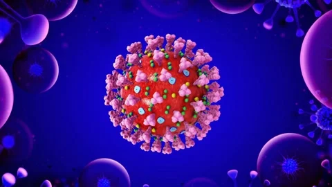 Covide-19 Virus 2D Animation Background 動画素材 147028499