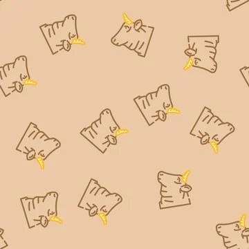 Cow animal vector seamless pattern Stock Illustration