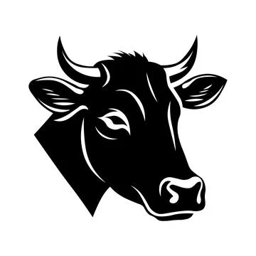 Cow black vector icon on white background Stock Illustration