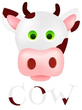 Cow with brown spots Stock Illustration