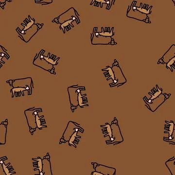 Cow with calf vector seamless pattern Stock Illustration