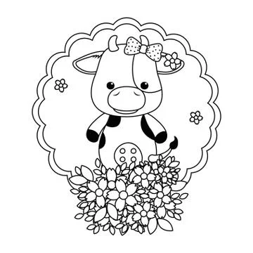 Cow cartoon design vector illustrator Stock Illustration