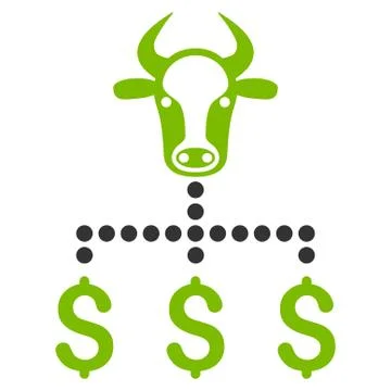Cow Dollar Links Flat Vector Icon Ilustración de archivo