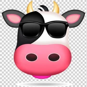 Cow emoticon. Stock Illustration