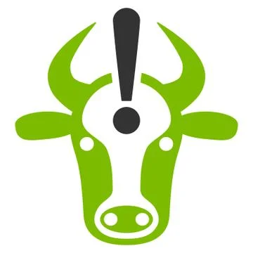 Cow Error Flat Vector Icon Illustrazione stock