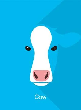 Cow face flat icon design, vector illustration Stock Illustration