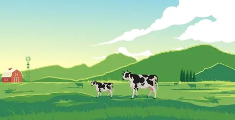 Cow farm Stock Illustration